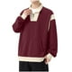 thumbnail image 2 of pstuiky camisetas de manga larga para hombre, Camisa informal de manga larga con cuello alto y bolsillos con cremallera y bloques de color para hombre Tops de hombre l, 2 of 7