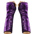 thumbnail image 1 of Roncen Gants Longs Sans Doigts Élastiques à Paillettes pour Costume de Fête Rave pour Femmes et Filles, 1 of 4