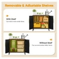 thumbnail image 6 of Kitchen Outdoor Storage Cabinet, Buffets, Sideboards with 2 Doors, Metal Cabinet, Adjustable Shelf, 16" Dx 32" Wx30 H Coffee Bar, Garden, Entryway, Table Cupboard, Black, 6 of 9