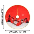 thumbnail image 4 of Christmas Gold Edged Tree Skirt Decoration Santa Print Christmas Tree Bottom Decoration Apron, 4 of 7