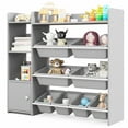 thumbnail image 1 of Gymax Étagère de Rangement pour Jouets pour Enfants à 4 Niveaux avec 8 Bacs d'Organisateur de Jouets Porte, 1 of 10