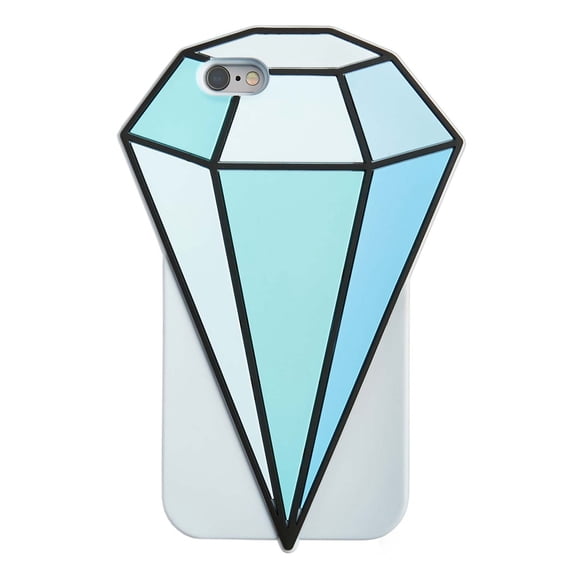 Twelve NYC Diamond Silicone Gel Phone Case For iPhone 6, 6S Blue