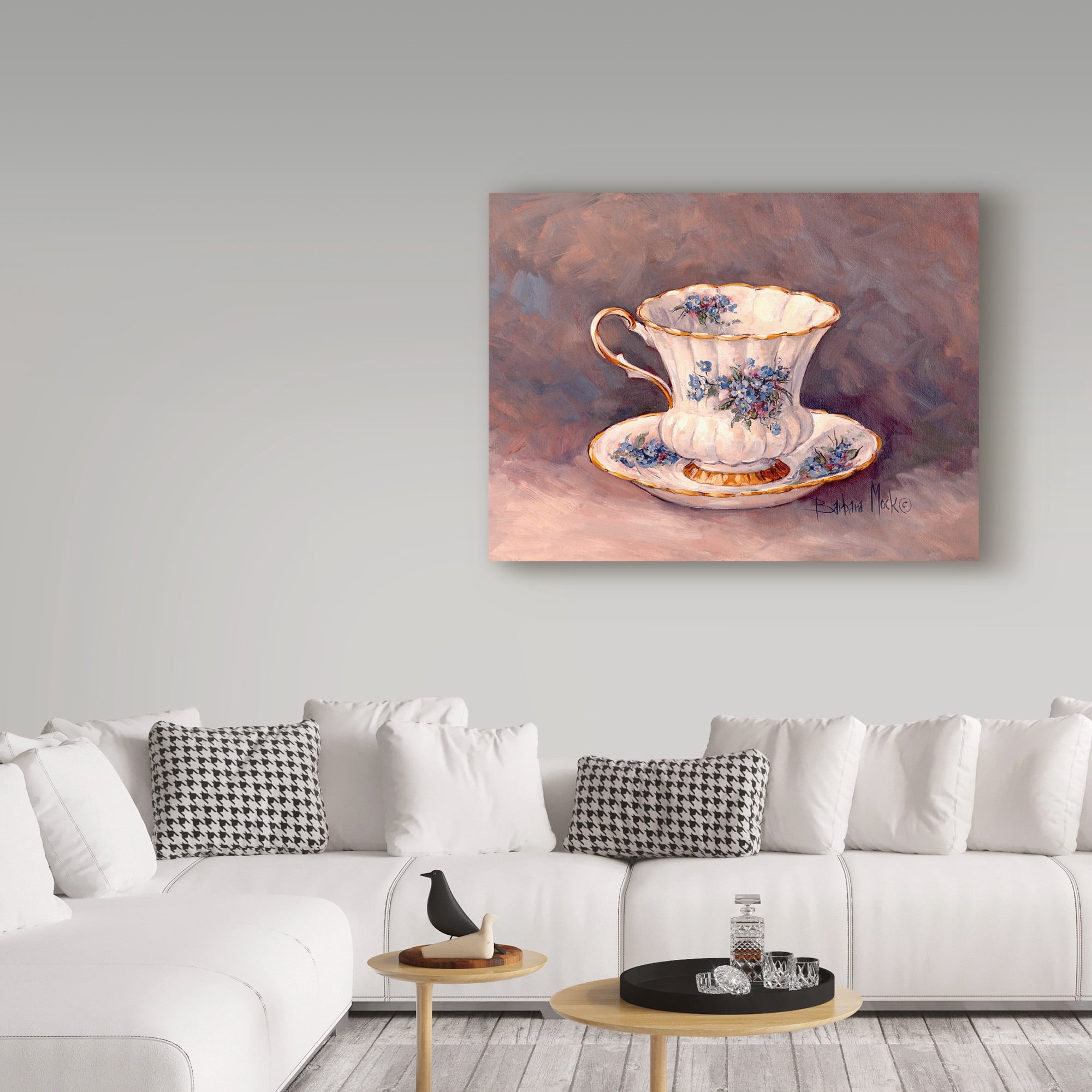 Trademark Fine Art 'Blue Nosegay Teacup' Canvas Art by Barbara Mock