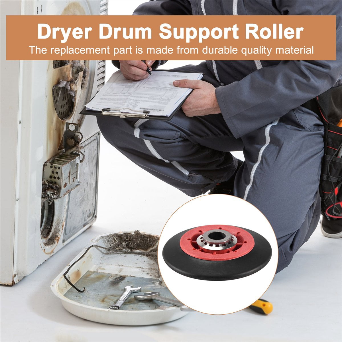 4PCS 8536974 Dryer Drum Roller Fit for , - Replaces 8536974, 8536973, W10314171, WPW10314173, PS11752609
