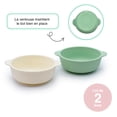 thumbnail image 2 of Melii Silicone Suction Bowls, 2 Pack - Mint & Ivory, 2 of 7