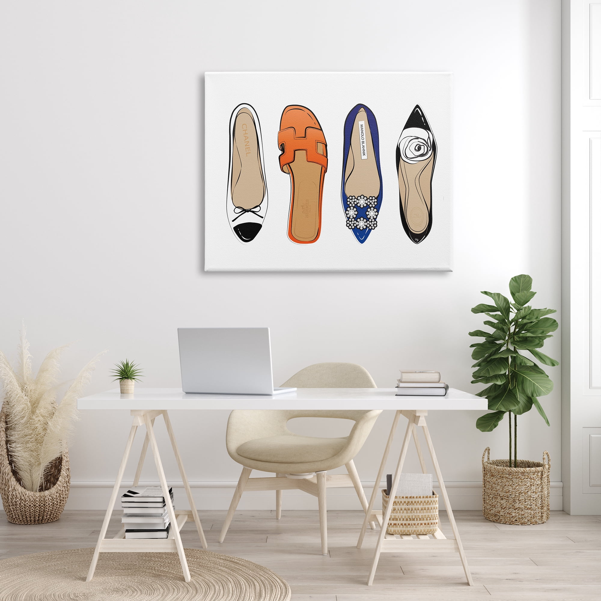 Stupell Industries Chic Fashion Heels Blue Orange Flats Fashion Feet, 36 x 48, Designed by Martina Pavlova