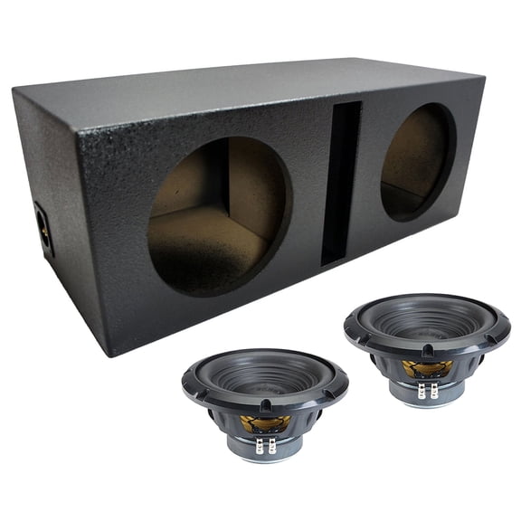 Alpine Universal Ported Dual 10" W10S4 Loaded Subwoofer Sub Box Enclosure Rhino Coated 500W RMS 4 Ohm