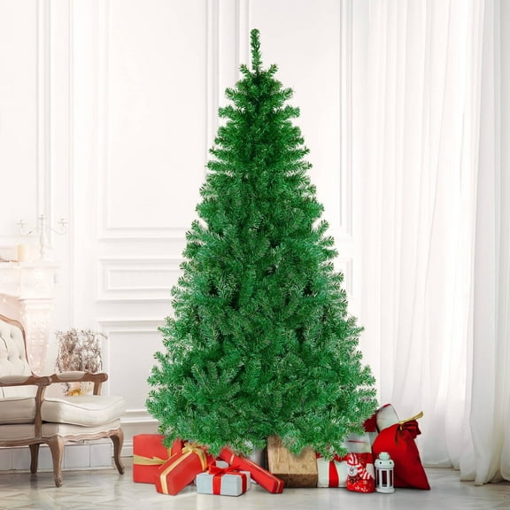 GIKPAL 6ft Christmas Tree with 800 Branch Tips Artificial Xmas Tree with Foldable Base Perfect for Indoor and Outdoor Holiday Decoration