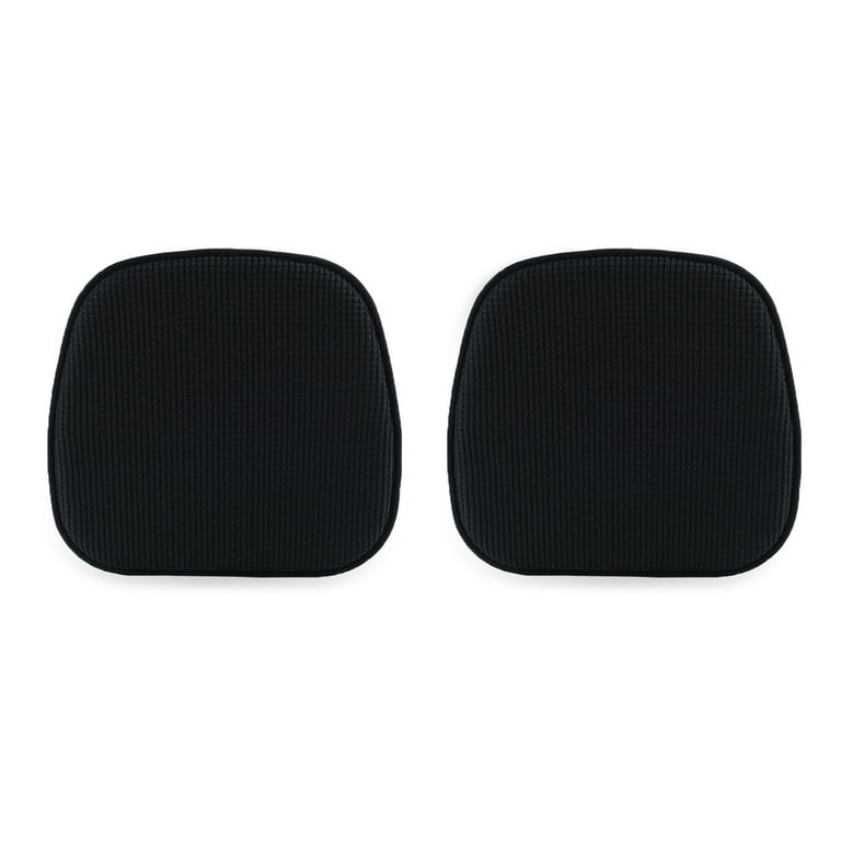 vctops Velvet Solid Chair Pad Super Soft Plush Washable Square Seat Cushion  for Kitchen Dining Room (Black,16 x 16)