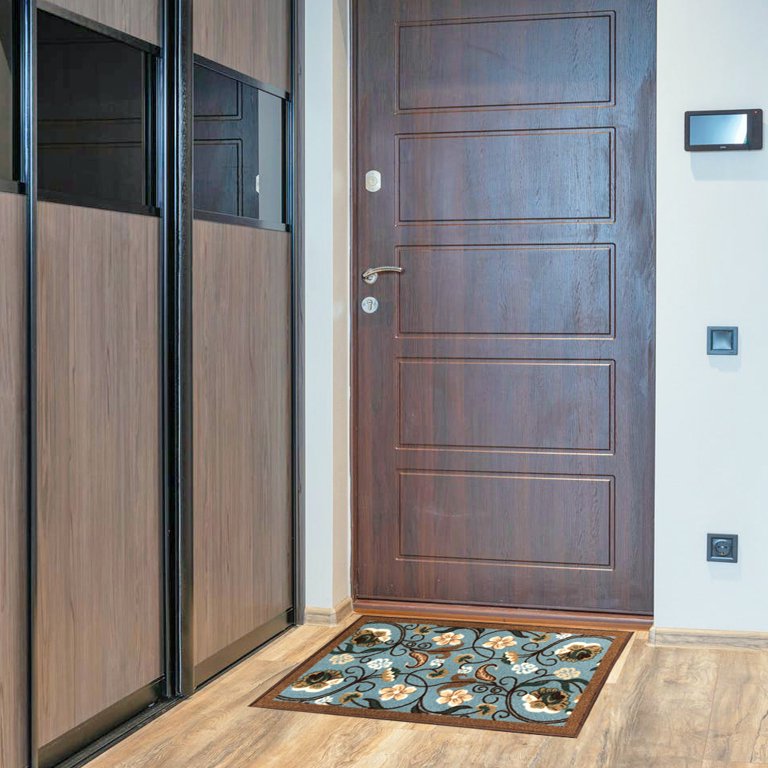Ultra Thin Indoor Door Mat Kitchen Mat, Low Profile Stain Resistant Nonslip  Desi