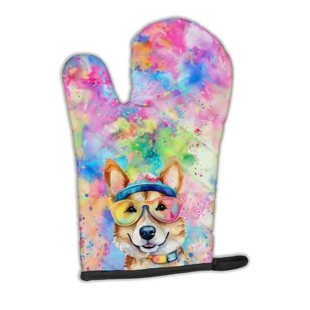 

Corgi Hippie Dawg Oven Mitt 8.5 in x 12 in