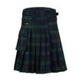 thumbnail image 6 of Ceisia Men's Traditional Tartan Kilt with Pockets Pleated Scottish Style Skirt Army Green M Gifts for Father, 6 of 6