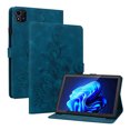 thumbnail image 2 of FJLBDE Case for Itel Pad 1 10.1 inch, Embossed Flower PU Leather Flip Wallet Folio Stand Cover, Blue, 2 of 7