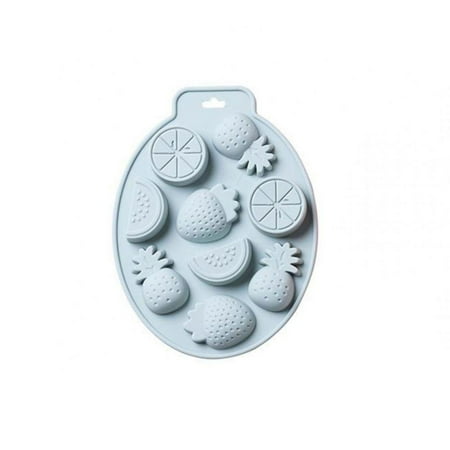 

Fruit Shaped Silicone Mold 3D Summer Fruit Ice Mold for Jelly Fondant Cupcake Topper Decoration (Blue)