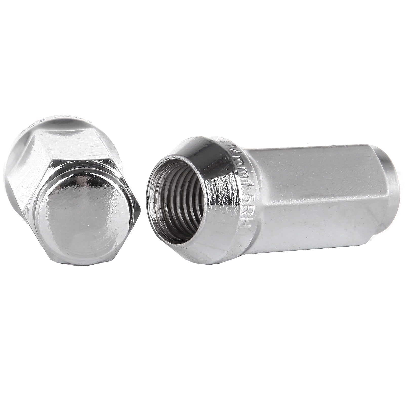 cciyu Set of 24 Silver Chrome Spline Wheel Lug Nuts for Cadillac for Chevy for Chrysler for Ford for GMC for Honda for Hummer for Toyota 1992-2014 14X1.5 Drive Close End 1.9" Tall