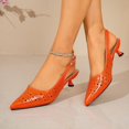 thumbnail image 5 of Viluyesy Pumps for Women Pointed Toe Slingback Kitten Heel Comfortable Dress Work Shoes Casual Walking Orange Size 7.5, 5 of 9