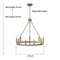 thumbnail image 4 of ACROMA  9 - Light Modern Farmhouse Wagon Wheel Chandelier-UL - N/A French Ash & Brass Gold Brushed, Satin Brass, 4 of 5