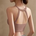 thumbnail image 4 of Fanxing Cotton Camisoles for Women Built in Bra Tank Tops Summer Spaghetti Strap Cami Tank Longline Sports Undershirts Khaki,L, 4 of 6