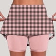 thumbnail image 2 of Womens Skorts with Pockets High Waisted Elastic Skirts Checkered Print Skort Running Mini Skirt Built In Shorts Yoga Clothes, 2 of 5