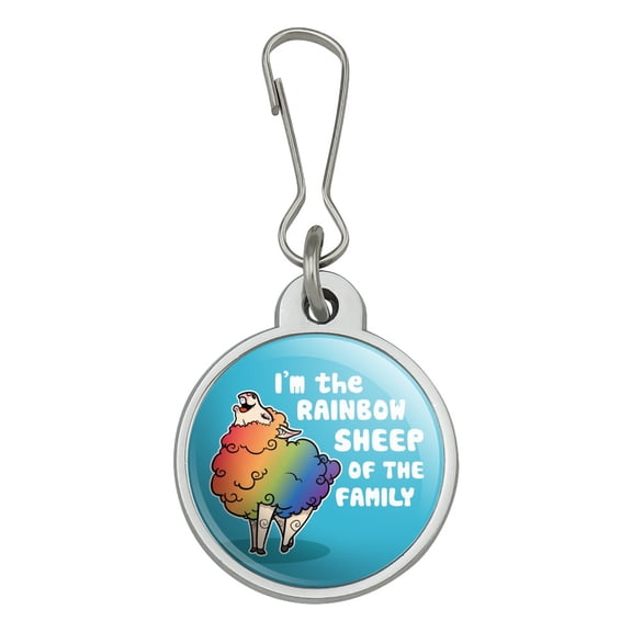 I'm The Rainbow Sheep of the Family Gay Pride Jacket Handbag Purse Luggage Backpack Zipper Pull Charm
