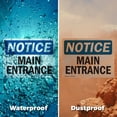 thumbnail image 6 of (2 Pack) Main Entrance OSHA Notice Sign 24 Inch X 18 Inch Plastic Sign, Weather Resistant, UV Protected for Workplace, Business, and Construction Site, Made in the USA, 6 of 8