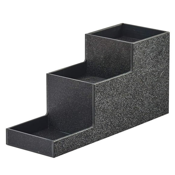 Cal-Mil 3665-13 3-Tier Bottle Display Riser - 4.5"W x 14"D x 6"H, Plastic, Black