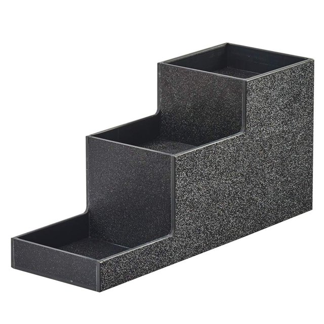 Cal-Mil 3665-13 3-Tier Bottle Display Riser - 4.5"W x 14"D x 6"H, Plastic, Black
