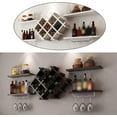 thumbnail image 3 of Wall Mounted Wine Rack, Bottle Glass Holder, Storage Shelves for Bar Kitchen (White), 3 of 5