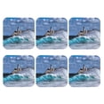 thumbnail image 2 of Honeii Lighthouse in Havana Print Leather Coaster Set of 6, Ideal for Safeguarding Your Furniture from Drinks Spills and Effortless Cleanup,Square, 2 of 6
