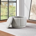 thumbnail image 3 of Lanyard Storage Ottoman in Fog Light Gray Fabric Fully Assembled, 3 of 9