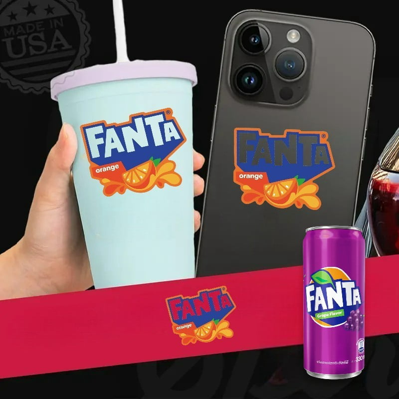 6 Pack Fanta Grape Drink Soda, 330ml Can, Sparkling Fruit Flavored Soft Drink, Refreshing Purple Grape Soda - With FANTA Sticker