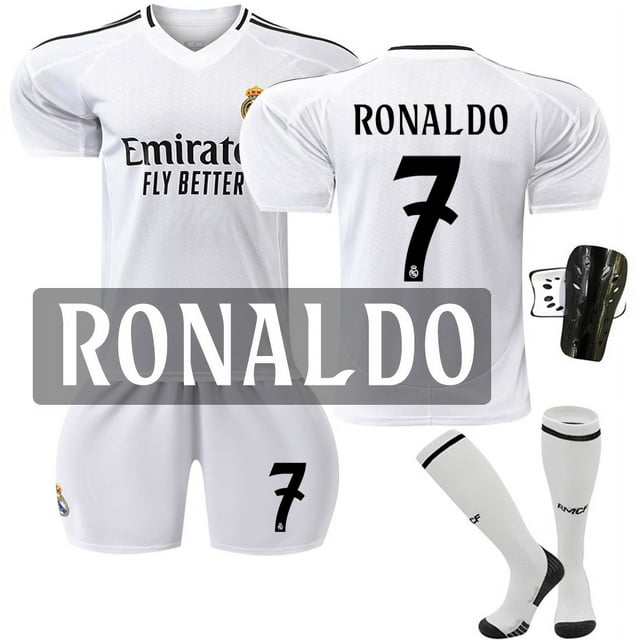 Boys Girls Kids RONALDO 7# KROOS 8# BELLINGHAM 5# MBAPPE 9# Soccer Football Jersey