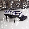 thumbnail image 6 of FRSASU Strappy Heels for Women Platform High Chunky Heels Square Open Toe Heeled Sandals Ankle Strap Block Heels Blue, 6 of 9