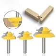 thumbnail image 2 of Woodworking Router Bit Set: 3-Piece 45-Degree Mortise & Tenon Cutters with 8-Handle Design, Precision Joining Tools for Wood, Durable High-Quality Construction, Easy to Use for Beginners &, 2 of 6