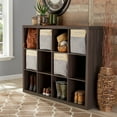Better Homes & Gardens 12Cube Storage Organizer, Tobacco Oak