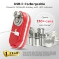 thumbnail image 5 of Kitchen Mama Mini Plus Rechargeable Electric Can Opener, USB-C Charging, Hands-Free, Auto Stop (Red), 5 of 7