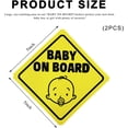 thumbnail image 2 of 2 PCS Baby On Board Sticker Sign, 5" by Strong Adhesive Bright Yellow Car Safety Decal, See-Through When Reversing Signs for Rear, Side Windows, Bumpers (Style 1) Style 1, 2 of 4