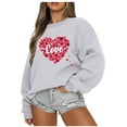 thumbnail image 2 of Meichang Chandails en Molleton Surdimensionnés pour Femmes Chemise de la Saint-Valentin Chandail en Molleton Graphique Tendance Cœur Col Rond Manches Longues, 2 of 5
