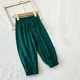 thumbnail image 2 of Annhoo Toddler Boys Girls Cotton Pants Basic Solid Color Elastic Waist Full Length Pants Kids Casual Trousers, 2 of 3