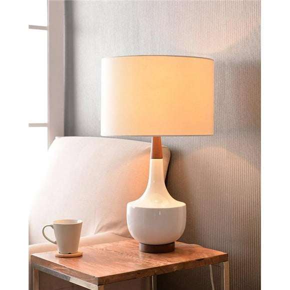 Kenroy Home 33181WH 15 x 26 in. Lampe de Table Tessa - Céramique Brillante Blanche