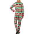thumbnail image 2 of SofiePJ, Women's, Fun Printed Long Sleeve Fleece Onesies Footed Pajamas, Red Green, XL, 2 of 2