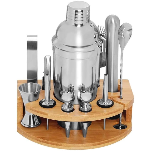Cocktail Bar Set Kit con Herramientas y Accesorios | 12 Piezas Utensilios de Bar de Acero Inoxidable Conjuntos para Coctelera de Cóctel para Bar, Hogar Mezclar Bebidas