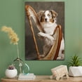 thumbnail image 2 of Australian Shepherd Cute Dog Harp Stretched Canvas Size 8x12 – Retro Australian Shepherd Dog Batter in Action With Harp for Themed Living Room, 2 of 5