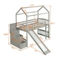 thumbnail image 2 of Harper & Bright Designs Twin House Loft Bed with Slide and Stairs, Loft Bed with Storage Drawers, Wood Cabin Loft Bed for Boys Girls, Gray, 2 of 14