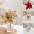 thumbnail image 2 of Flores artificiales de Navidad con purpurina, decoraciones para árboles de Navidad, adornos navideños falsos para el hogar, decoraciones de Año Nuevo, 1 unidad, 2 of 4
