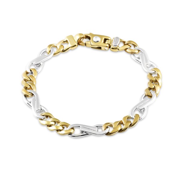 Pompeii Men's Figaro 14k Gold (31gram) or Platinum (50gram) 8mm Link Bracelet 8.5" (,)
