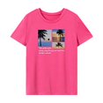 thumbnail image 1 of Camiseta para mujer, camisa de cuello redondo, camiseta básica casual, top de manga corta para vacaciones M, 1 of 7
