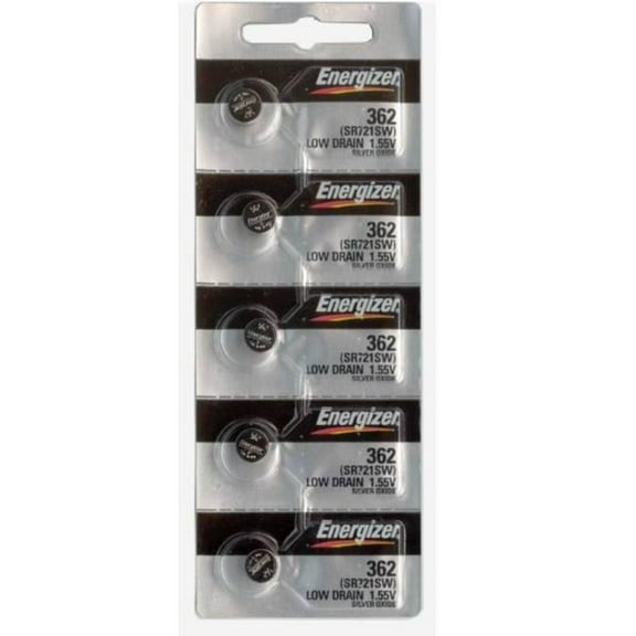 Energizer 362-361 1.55v #362/361 Low-drain Battery (SR721SW) Pack of 5 Batteries.