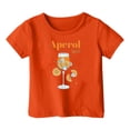 thumbnail image 4 of PMVFHDE Hauts pour Fille Tendance Manches Courtes Tunique Manches Courtes pour Sortir Carnaval d'Enfants Imprimé Col Rond T-Shirt Manches Courtes Orange, 3-4 Ans, 4 of 4