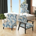 thumbnail image 1 of Designart "Ethereal Flourishing Rococo VII" Blue Floral Upholstered Accent Chair - Cottage Arm Chair For Bedroom, 1 of 7